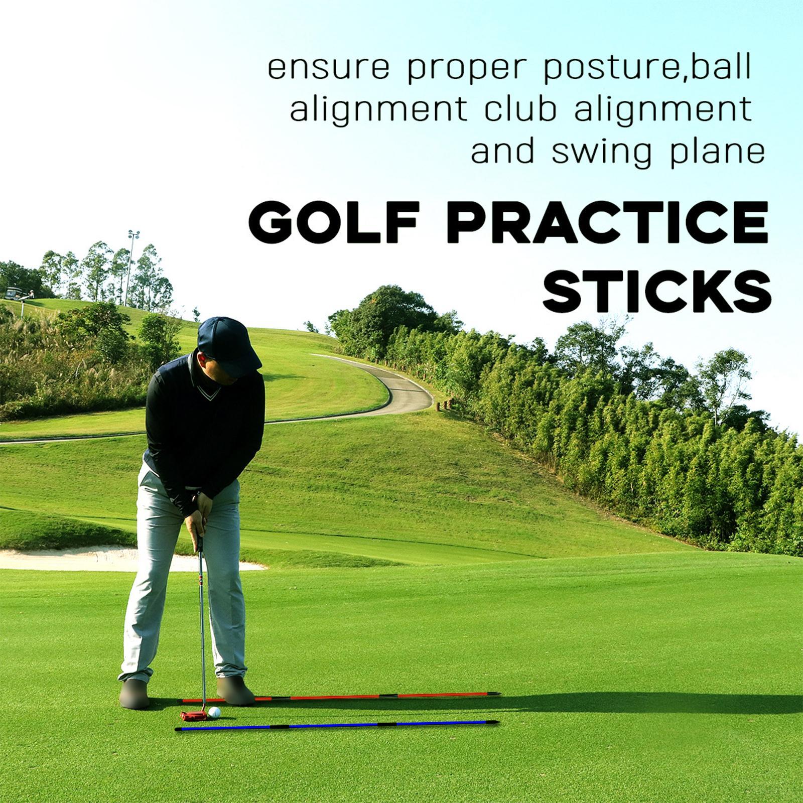 Set of 2 Golf Alignment Sticks Foldable Golf Training Aid Anti-Flip Posture Corrector Putting