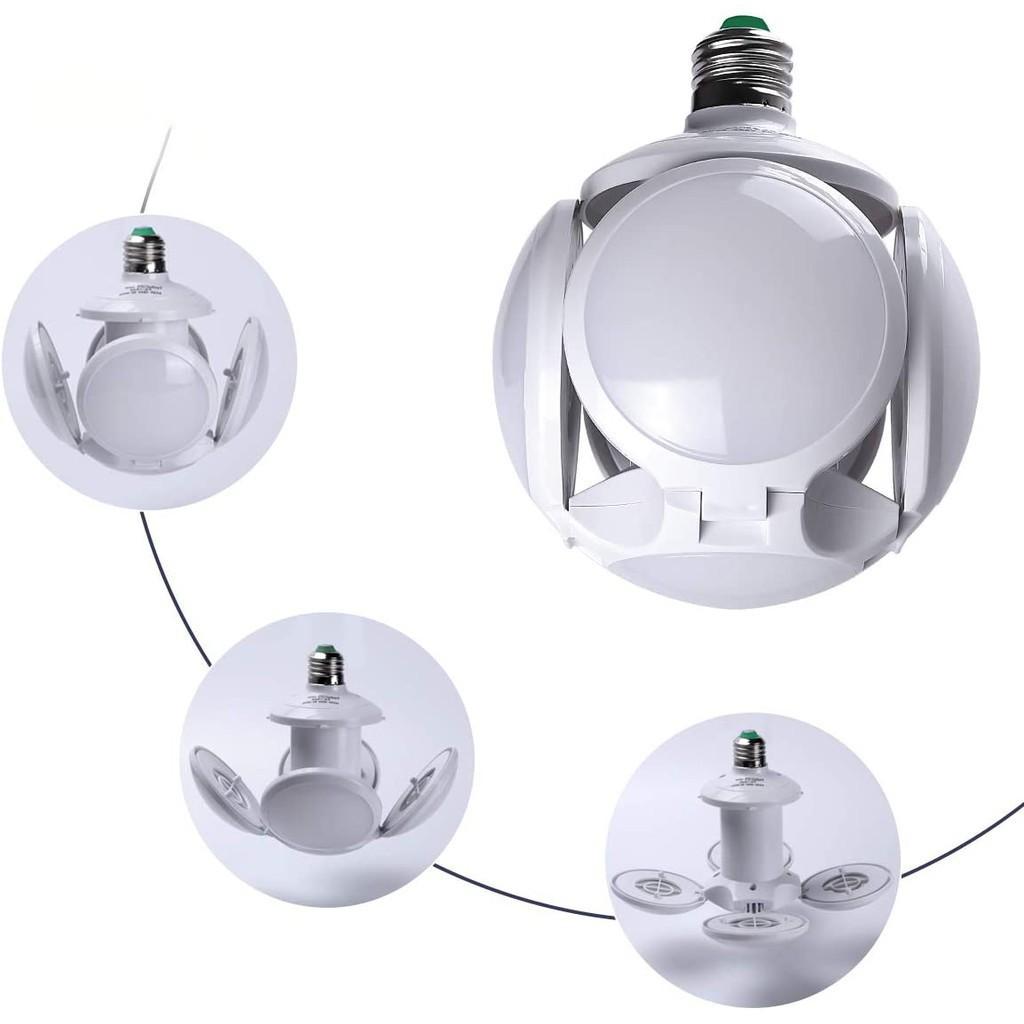 Đèn Led Năng Lượng Mặt Trời Tích Điện 40W, Đèn Năng Lượng Mặt Trời 4 Cánh Đuôi E27 Football UFO Lamp 4 Chế Độ Sáng