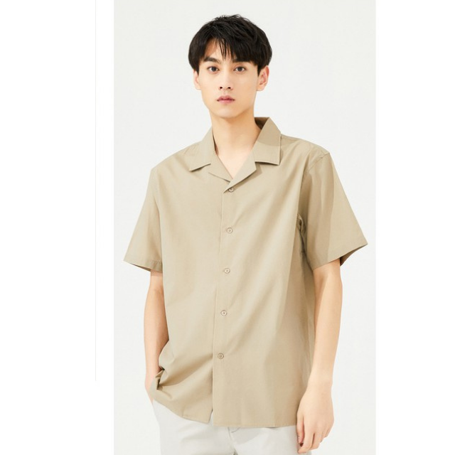 Áo sơ mi cổ vest tay ngắn Unisex thời trang Hàn Quốc