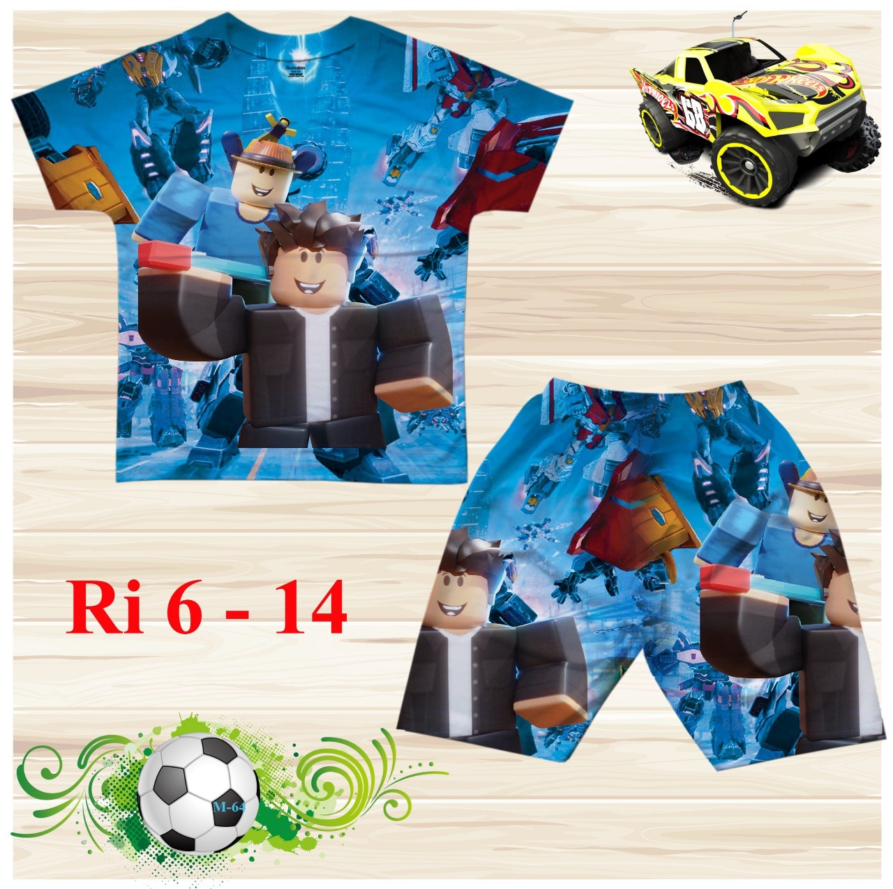 Đồ bộ bé trai, bộ cộc tay cho bé trai hình Roblox bigsize 18-36KG chất thun lạnh Thái mát