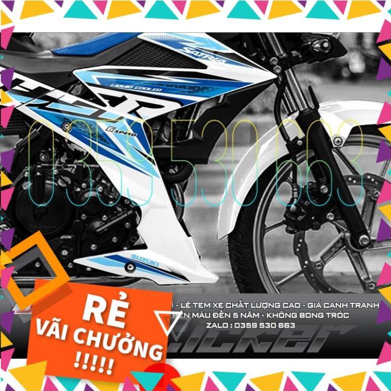 Tem rời Raider mẫu 2021 - tem xanh dán xe trắng