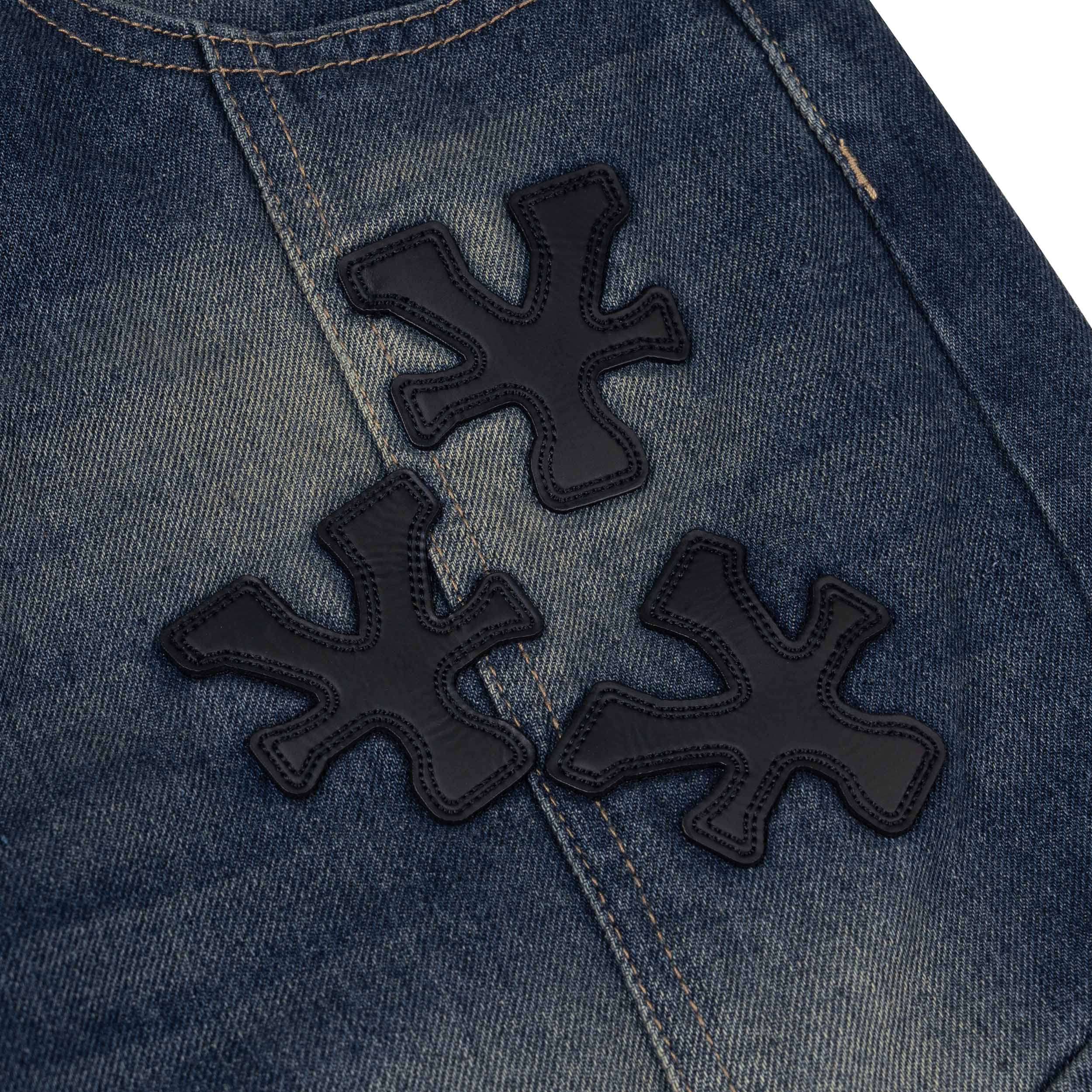 Quần DirtyCoins Splicing Cargo Pants Blue Wash