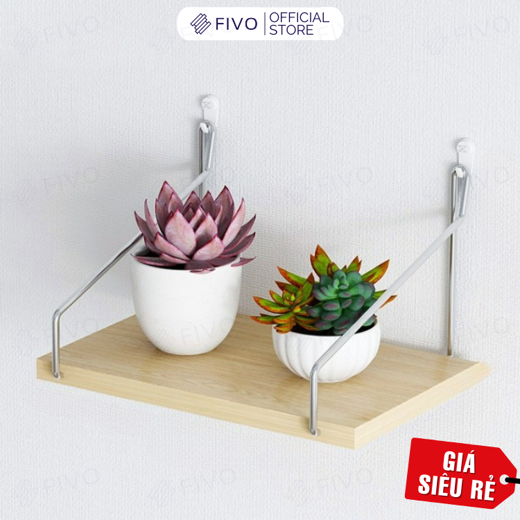 Kệ Gỗ Treo Tường Trang Trí Gỗ MDF FIVO FB40 Dễ Dàng Gắn Tường Không Cần Khoan - Hàng Chính Hãng