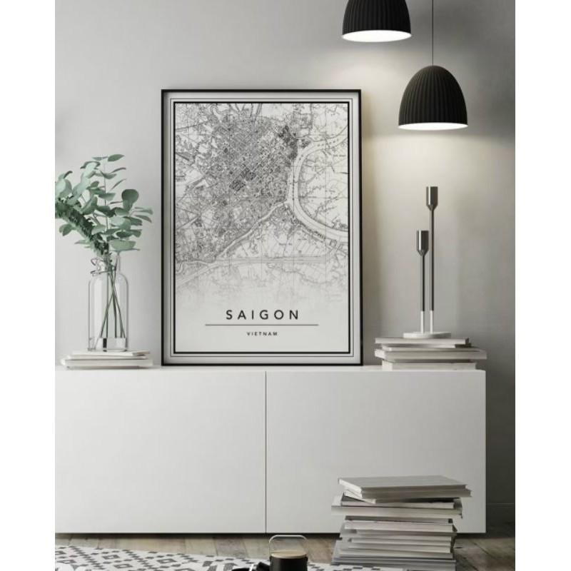 Tranh canvas Sài Gòn 50x70 giá đã bao gồm khung composite