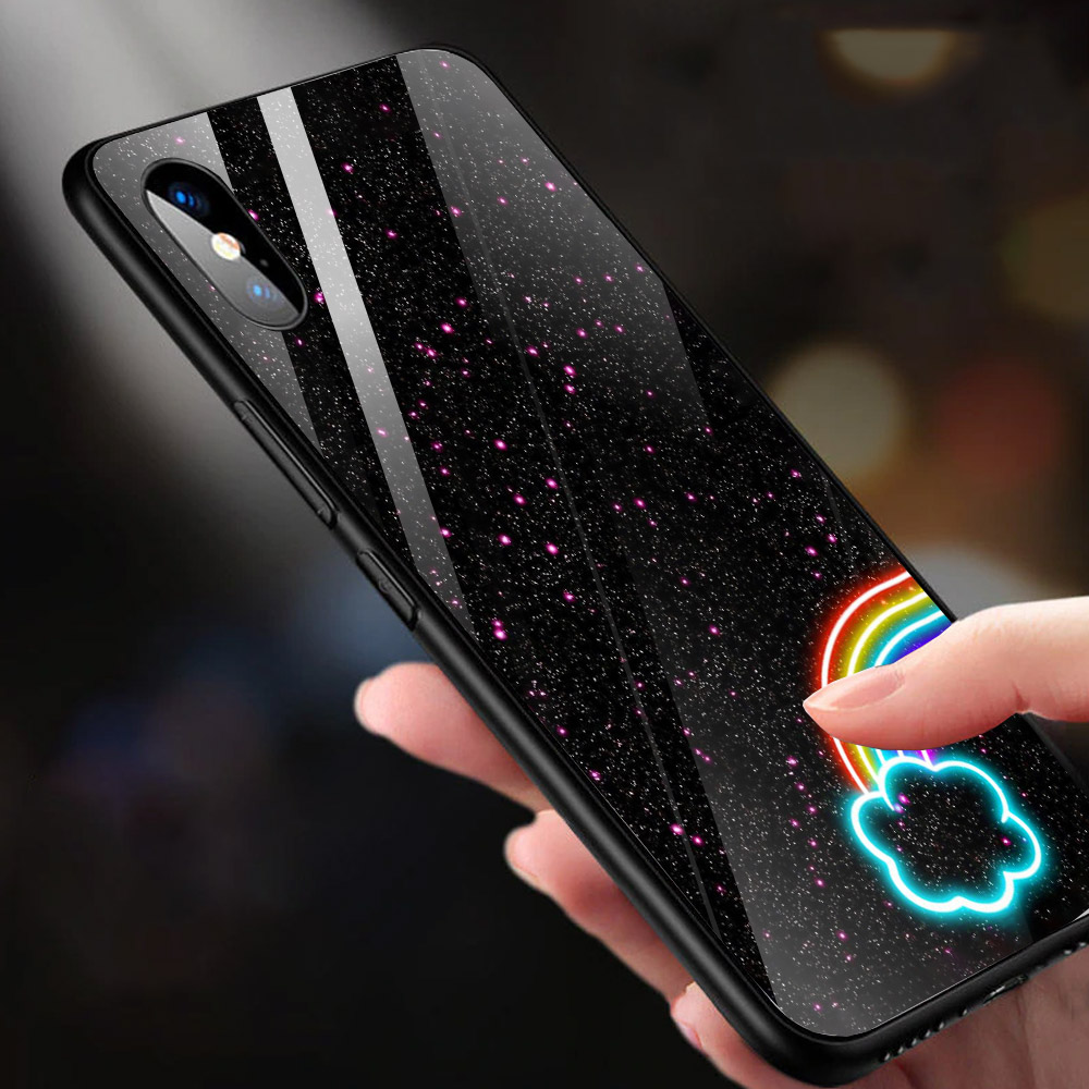 Ốp kính cường lực cho điện thoại iPhone X - Cầu vòng MS ACPTU012