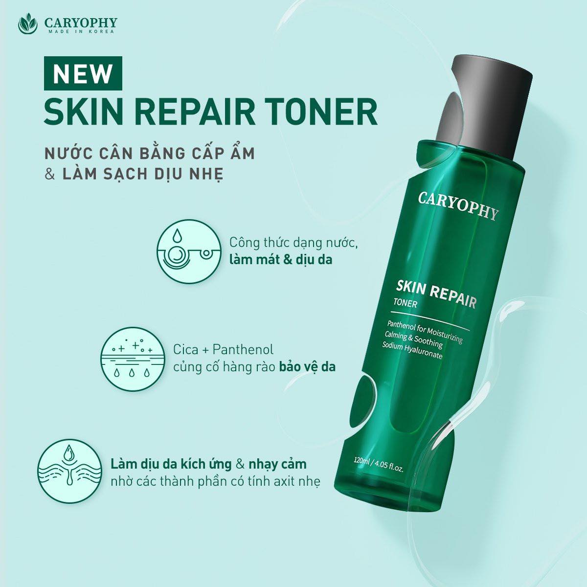 Nước Hoa Hồng Cấp Nước, Làm Dịu Da Caryophy Skin Repair Toner