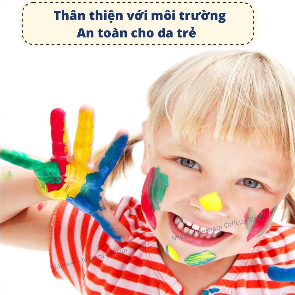 Finger Paint Mideer bộ màu kèm sổ vẽ tay cho bé chính hãng an toàn kèm bộ cọ vẽ màu nước