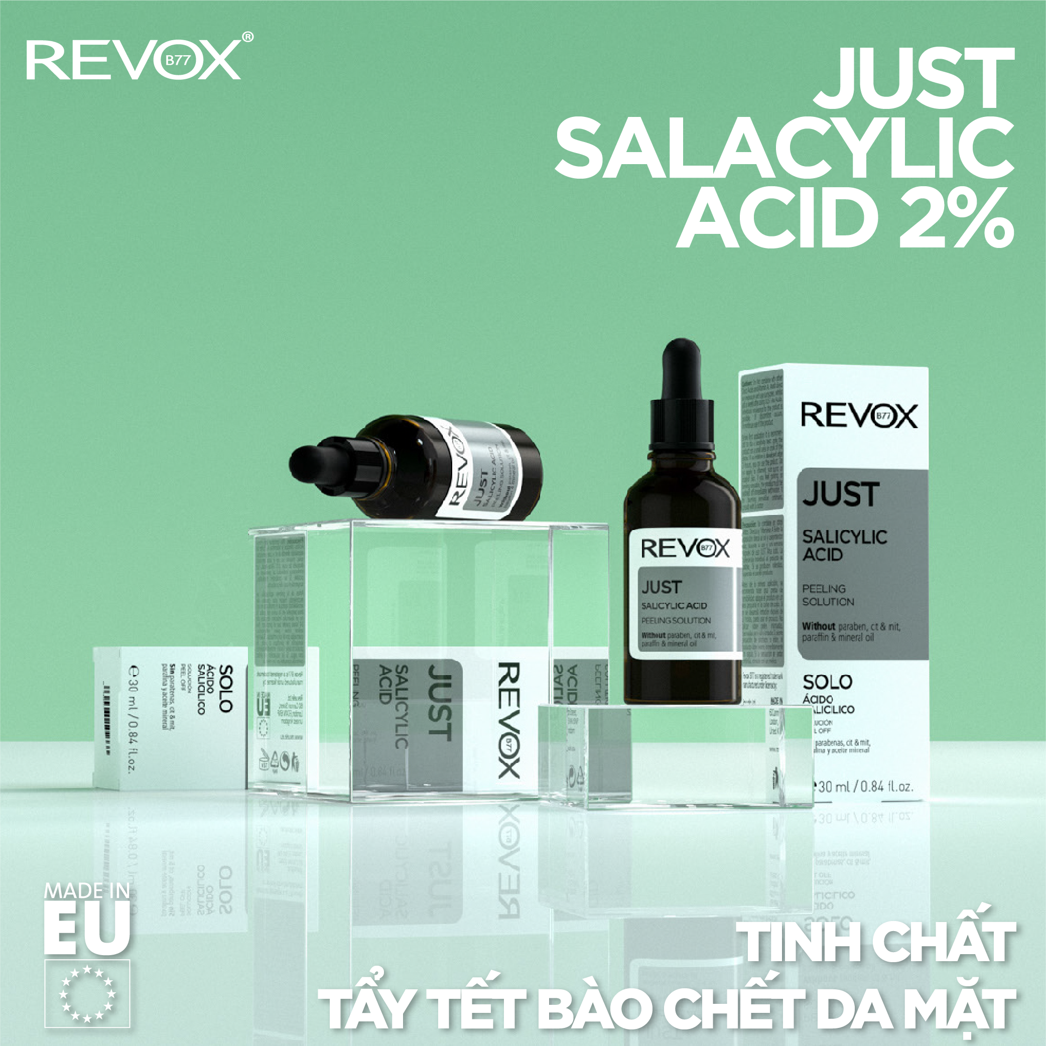 Tinh chất tẩy tết bào chết cho da mặt Revox B77 Just - Salicylic Acid 2% - 30ml