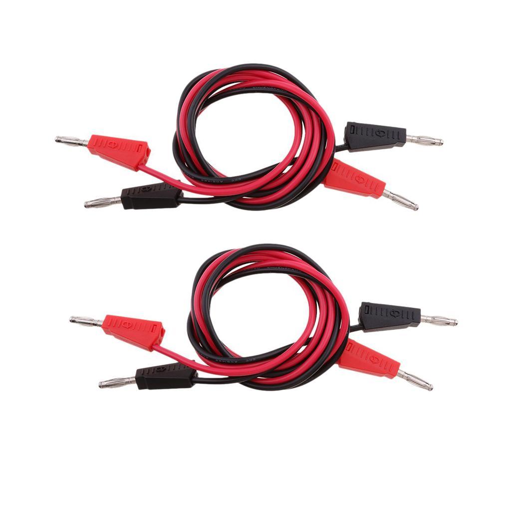 4 Pieces Banana to Banana Plug Test Lead Set, 4mm Stackable Banana Plug Wire Soft Silicone Test Cable Lead for Multimeter