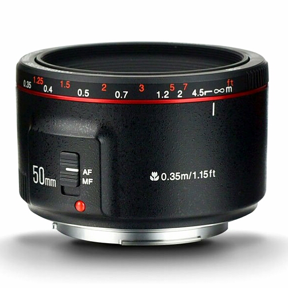 Ống kính Yongnuo 50mm F1.8 II for Canon kèm lens hood và gói hút ẩm- Hàng nhập khẩu