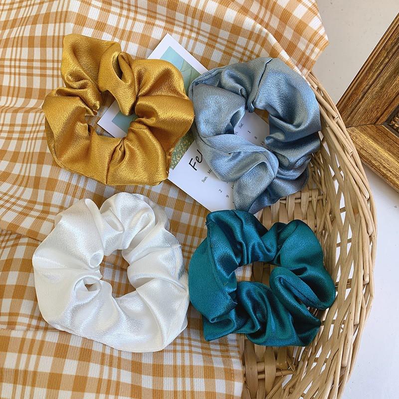 Buộc tóc scrunchies Buộc tóc mẫu trơn nhiều màu trẻ trung 1000N