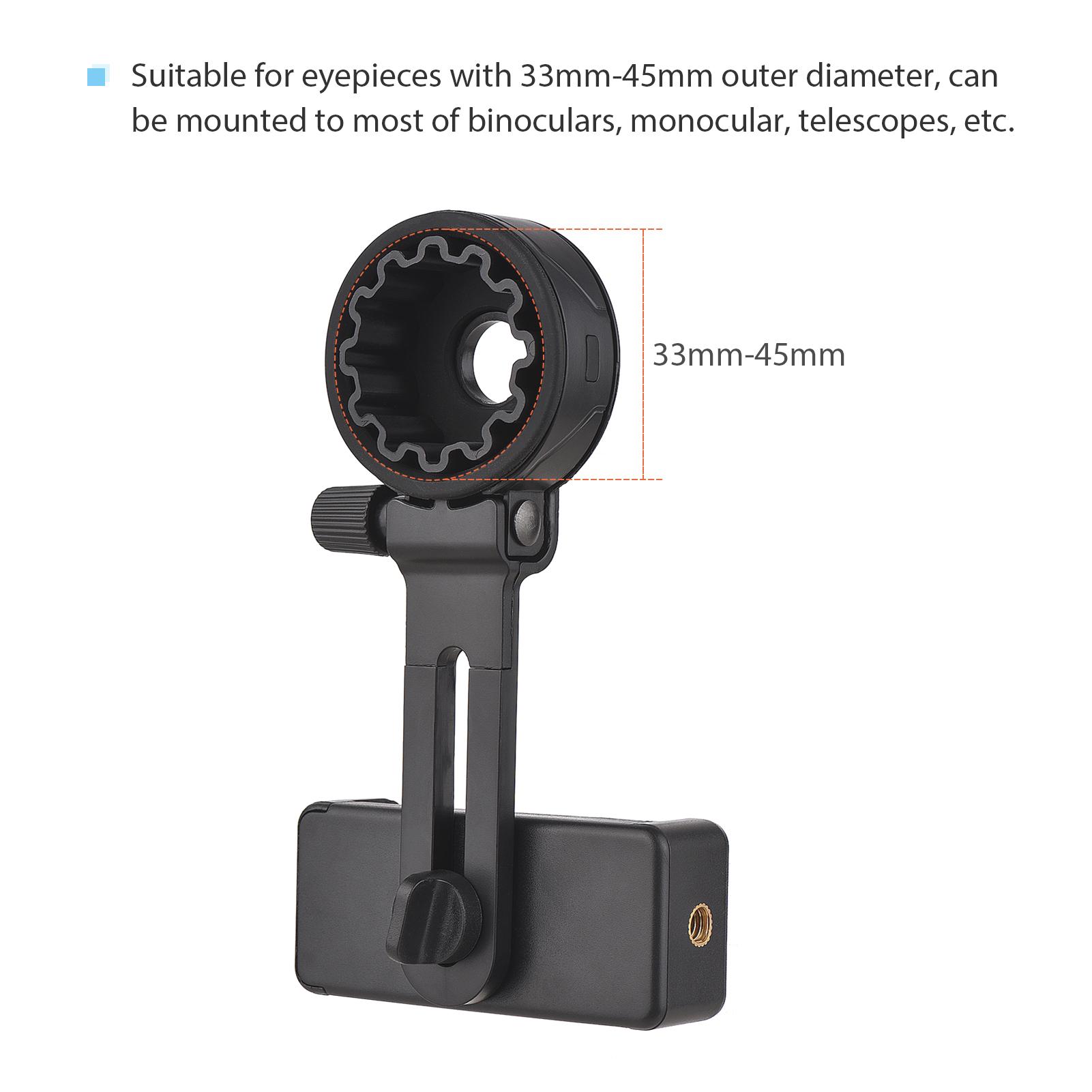 Telescope Phone Adapter Universal Smartphone Mount for Binoculars Monocular Microscope Spotting Scope Telescope
