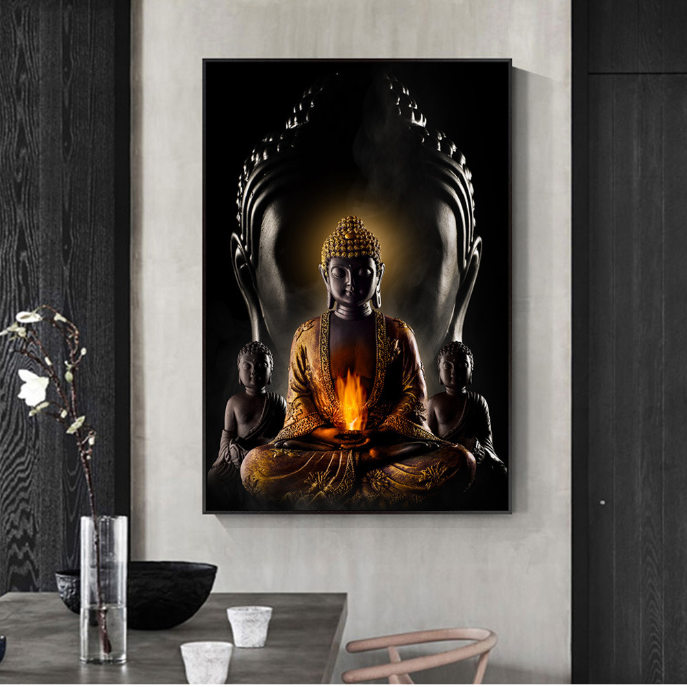 Tranh Phật vải canvas in 3D sang trọng