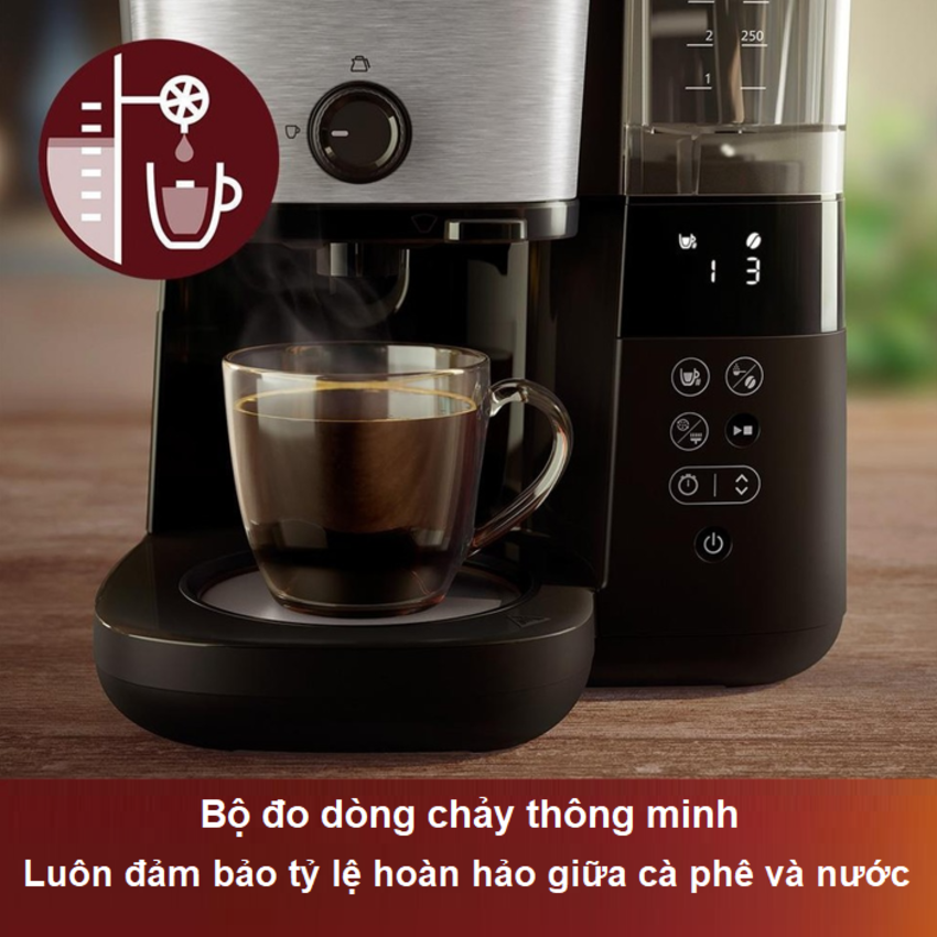 Máy pha cà phê Drip xay và pha tự động thương hiệu Hà Lan Philips HD7900/50 - Hàng chính hãng (BH 1 NĂM)