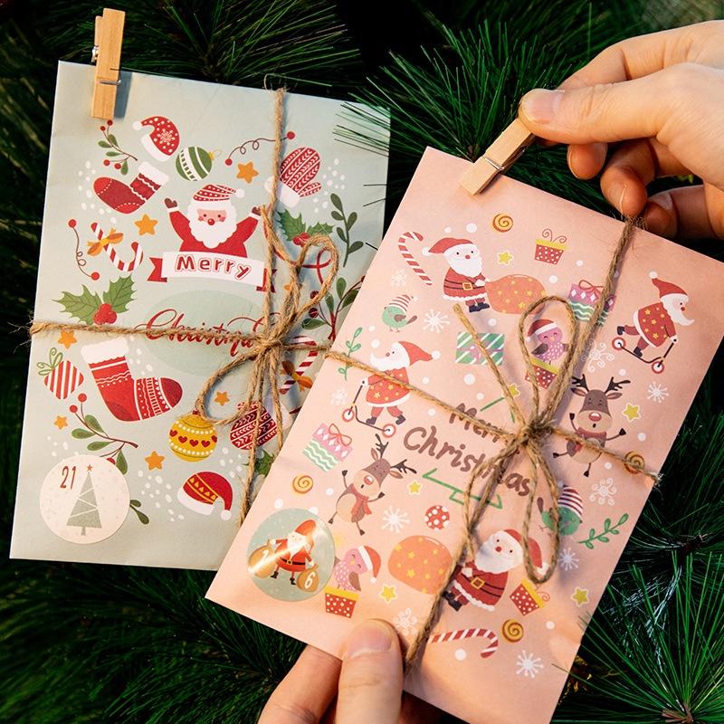 Set 24 túi giấy đựng quà giáng sinh