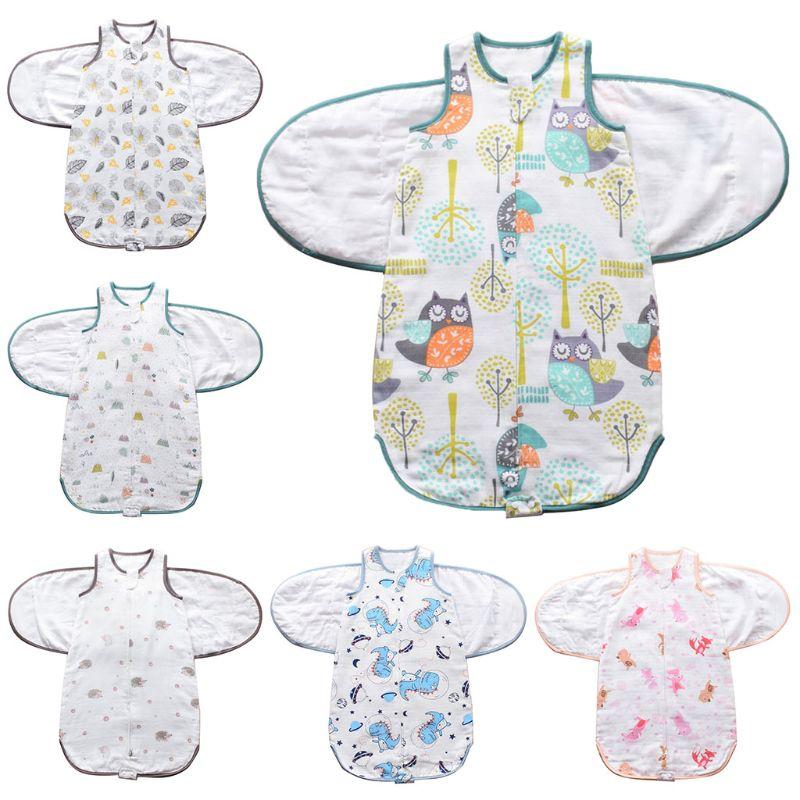 Trẻ Sơ Sinh Đầm Sleepsack Mềm Mại Thoáng Khí Cotton Trẻ Sơ Sinh Túi Ngủ Có Thể Điều Chỉnh Bé Bọc Vải Chăn