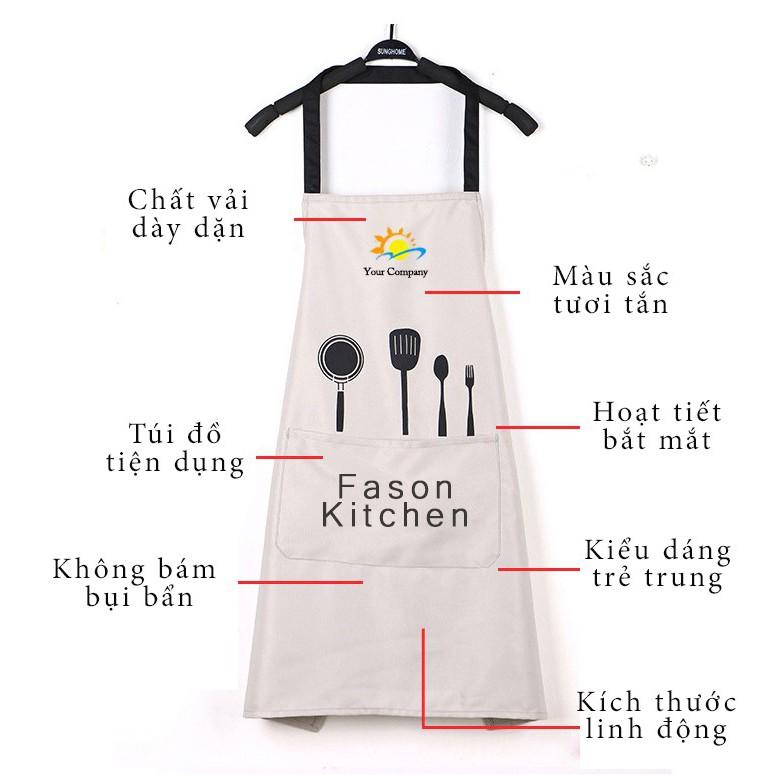 Tạp dề pha chế Fason bằng vải cao cấp không thấm nước, tạp dề nấu ăn chất lượng cao FAMAHA