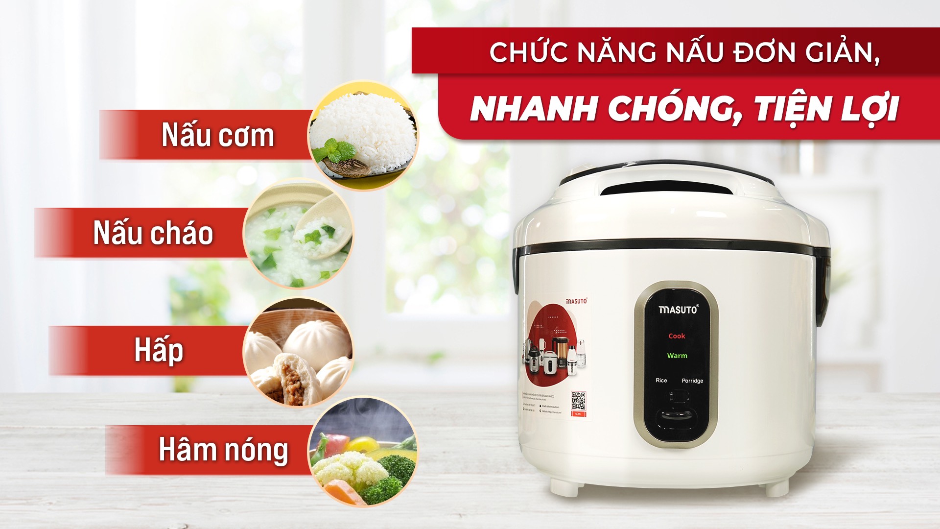 Nồi Cơm Điện Masuto Lòng Niêu 1.8L 3 Lớp Chống Dính Nấu Cơm Siêu Ngon Cao Cấp Phiên Bản Mới Nhất-Hàng chính hãng