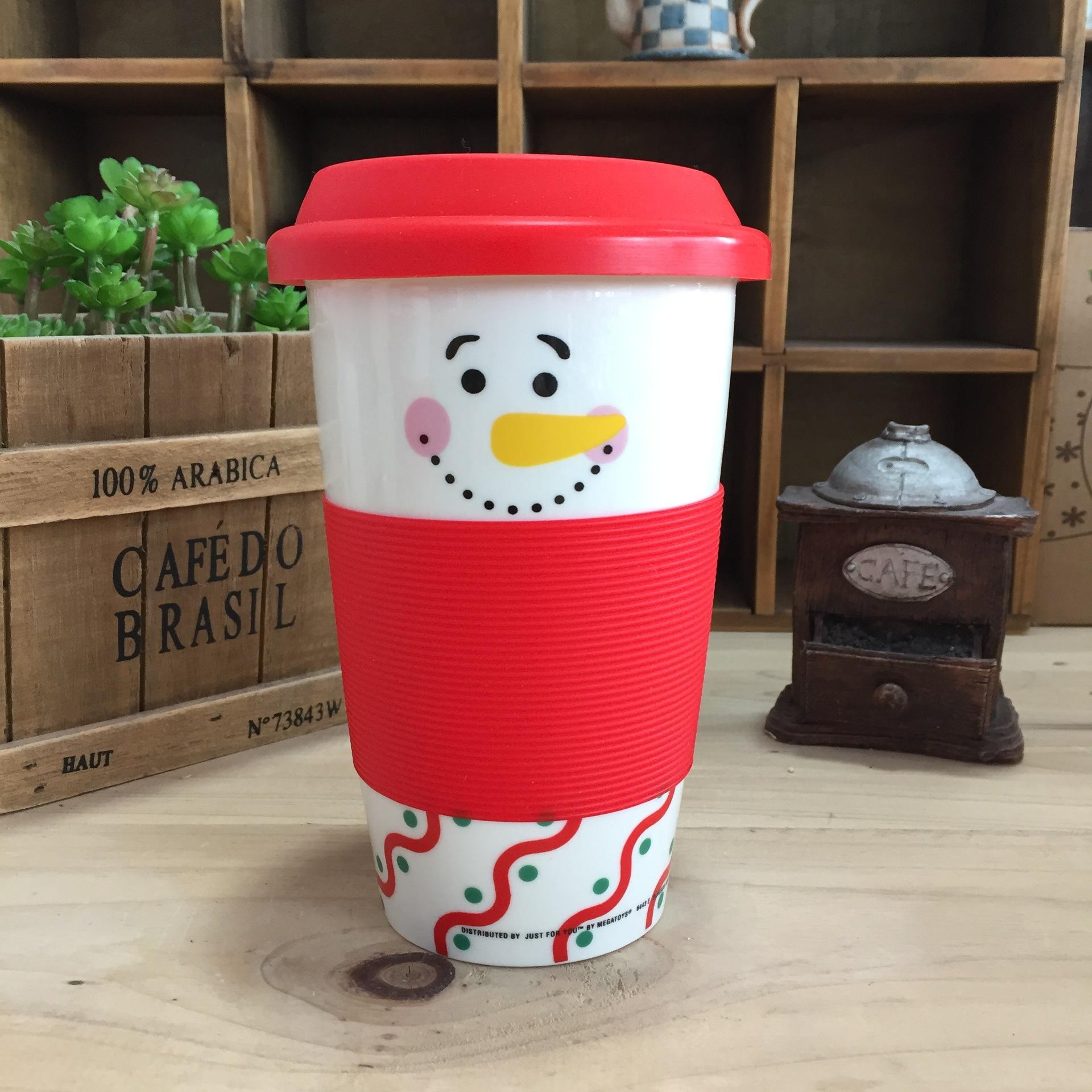 Khuyến mãi thời kỳ hoàng kim cách nhiệt silicon 2 lớp cốc sứ cà phê sáng tạo cốc cốc sữa cốc nước có thể được in