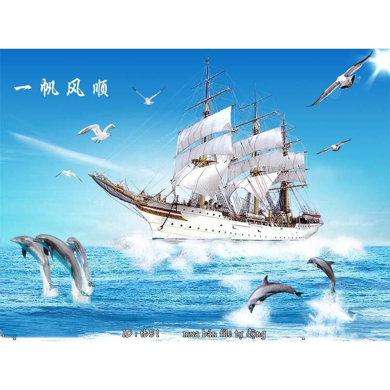 Tranh dán tường Tranh Thuận buồm xuôi gió hiện đại,Tranh dán tường 3d hiện đại