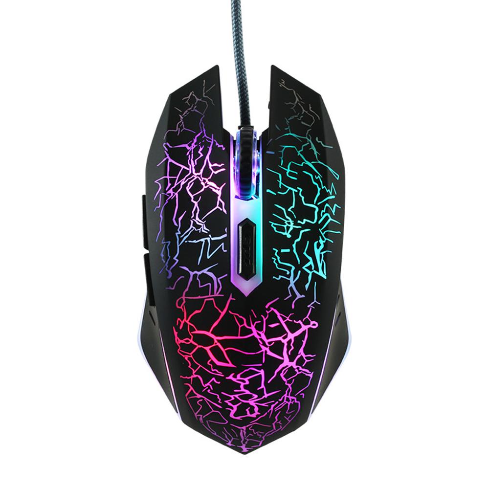 Wired Gaming Mouse Optical Mouse Game-level Engine Colorful Breathing Light 4-gear Adjustable DPI Ergonomic Mice White