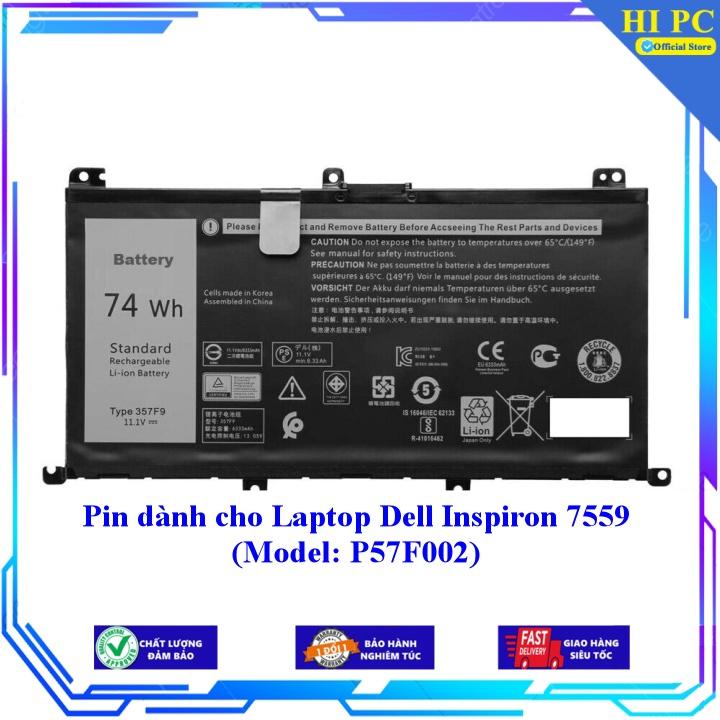 Pin dành cho Laptop Dell Inspiron 7559  Model: P57F002 - Hàng Nhập Khẩu