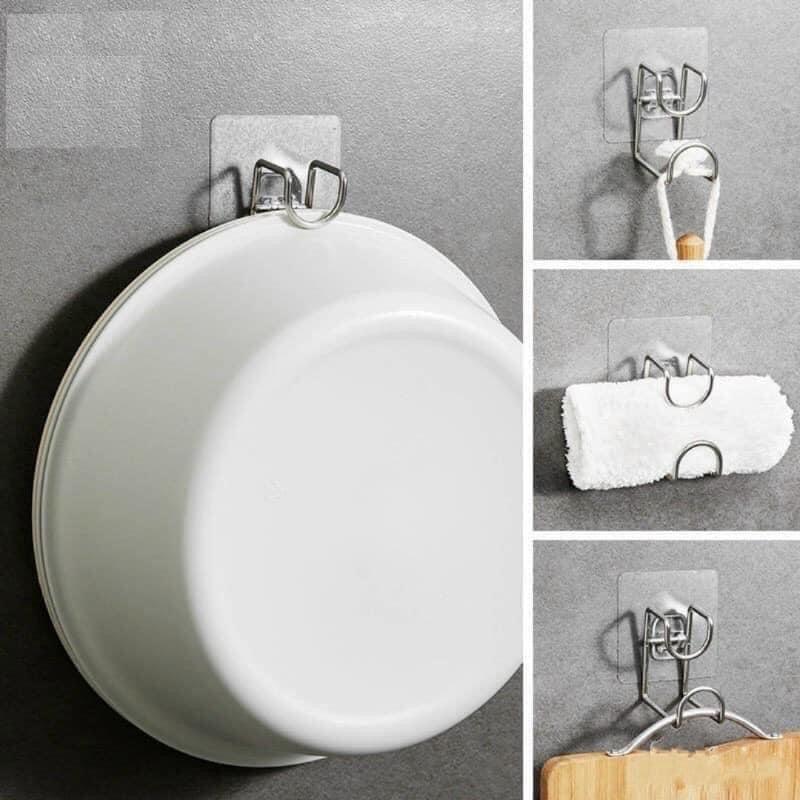 Móc treo thau chậu dán tường set 3 cái