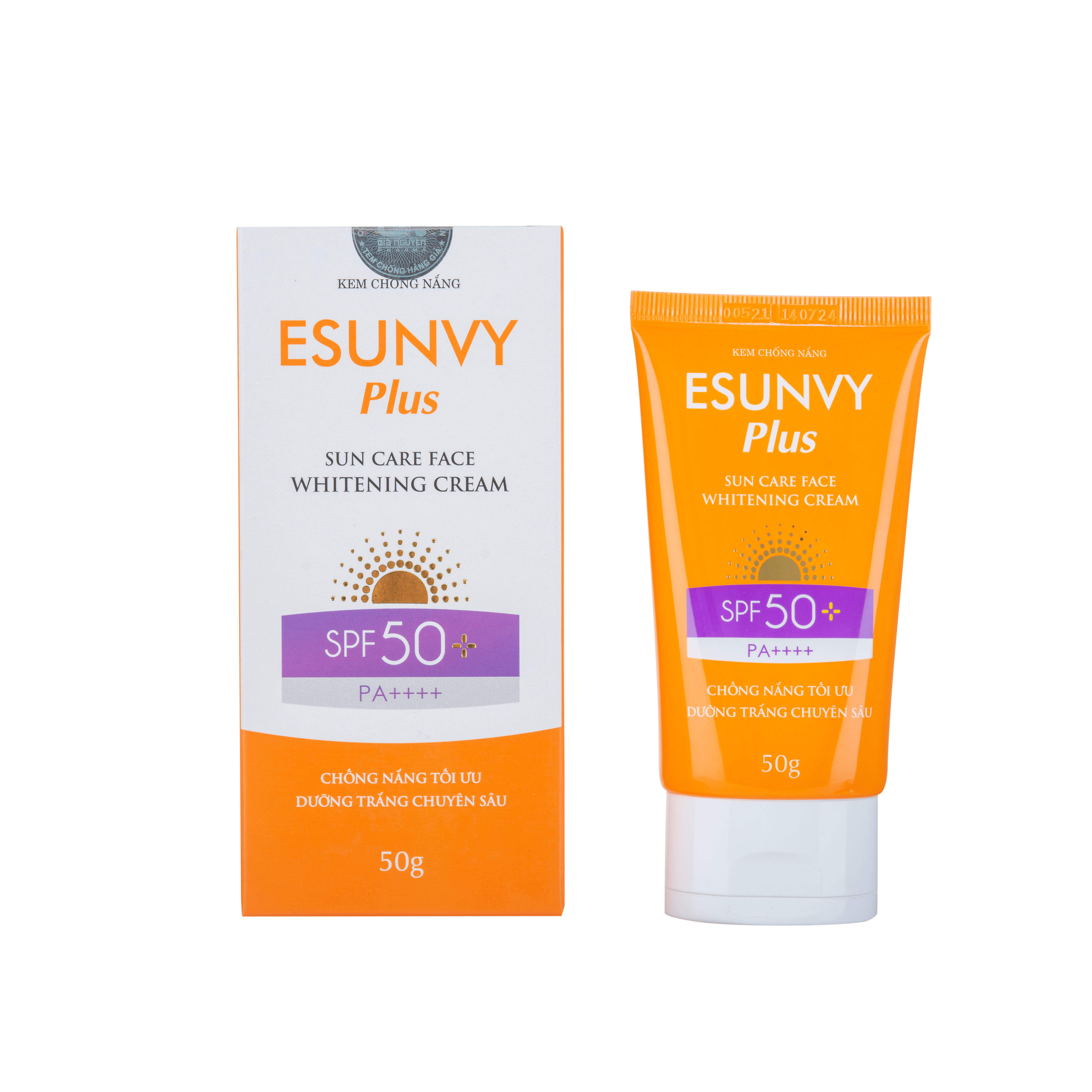 Kem Chống Nắng Esunvy Plus Sun Care Face SPF50+/PA++++ Phù Hợp Cho Da Nhạy Cảm, Bảo Vệ Da Hoàn Hảo Tuýp 50g TMP014