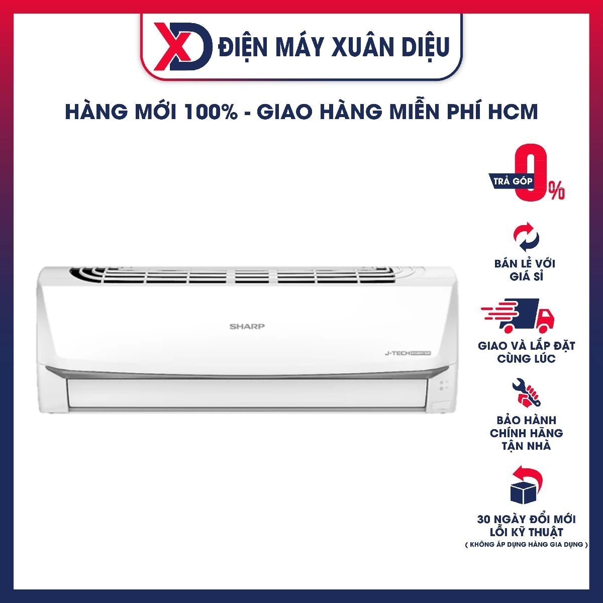 Máy lạnh Sharp Inverter 1.5hp AH-X13ZEW - Hàng chính hãng( Chỉ giao HCM)