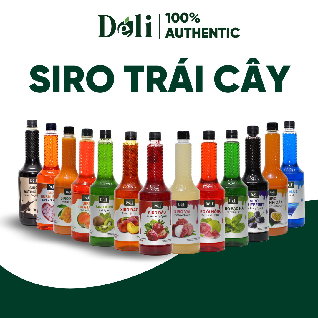 Siro Déli đủ vị - đậm đặc, thơm ngon chuyên dùng pha chế trà trái cây.