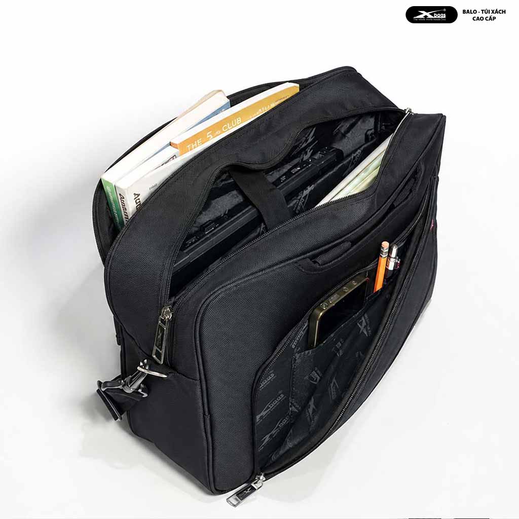 Cặp Laptop Công Sở Nam Xbags Mutil Class Pro Đen Chỉ Đỏ Sang Trọng 15.6 Inch - XB4103