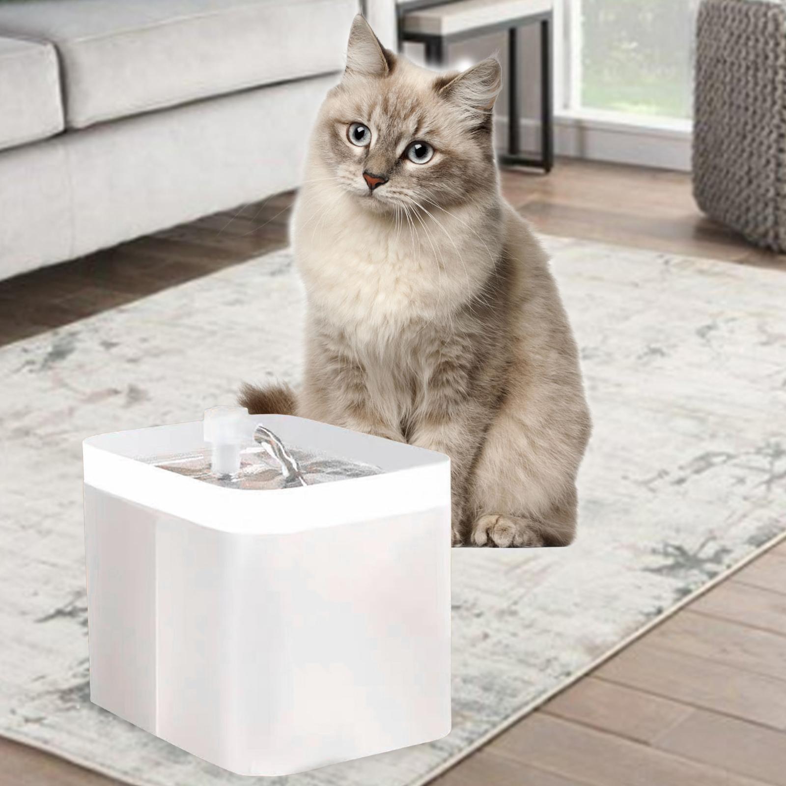 Cat Water Fountain, 1.5L Quiet Pet Water Fountain Filtration Dog Water Bowl Dispenser for Cats, Dogs