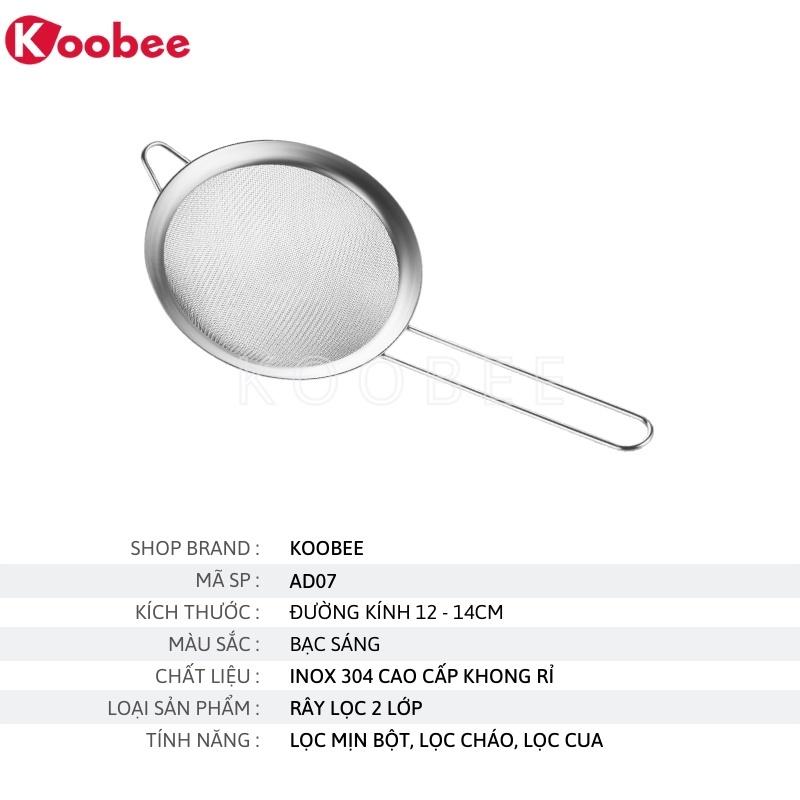 Rây lọc bột, lọc cháo ăn dặm cho bé/ Rây lọc cua mắt dày chất liệu inox không rỉ KOOBEE