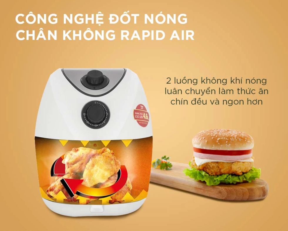 Nồi Chiên Không Dầu MAGIC KOREA A-78 Dung Tích 4.6L Công Suất 1400W - Hàng Chính Hãng