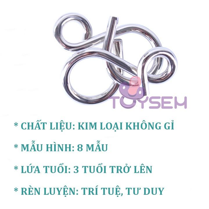 Đồ chơi trí tuệ nhật bản 8 món tháo luồng lắp vòng kim loại dành cho trẻ từ 3 tuổi - Quà tặng sinh nhật cho bé