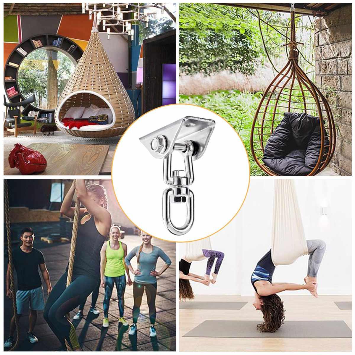 Đồng hồ nam Dây Thép Không Gỉ Giá Treo Võng Gắn Trần Móc Mỏ Neo Tập Gym Móc Áo Tập Gym Trên Không Tập Yoga Xoay Treo Ghế