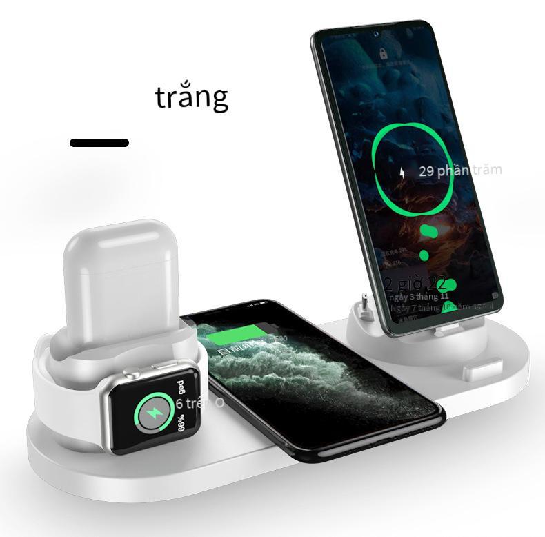Phong cách mới nhất ba trong một sạc không dây điện thoại di động đồng hồ tai nghe sạc không dây từ tính sạc nhanh sạc không dây sáu trong một