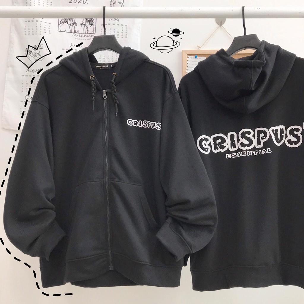 Áo Khoác Nỉ Bông CRISPUS Dây Kéo Form Rộng Unisex 1HIT_UNISEX