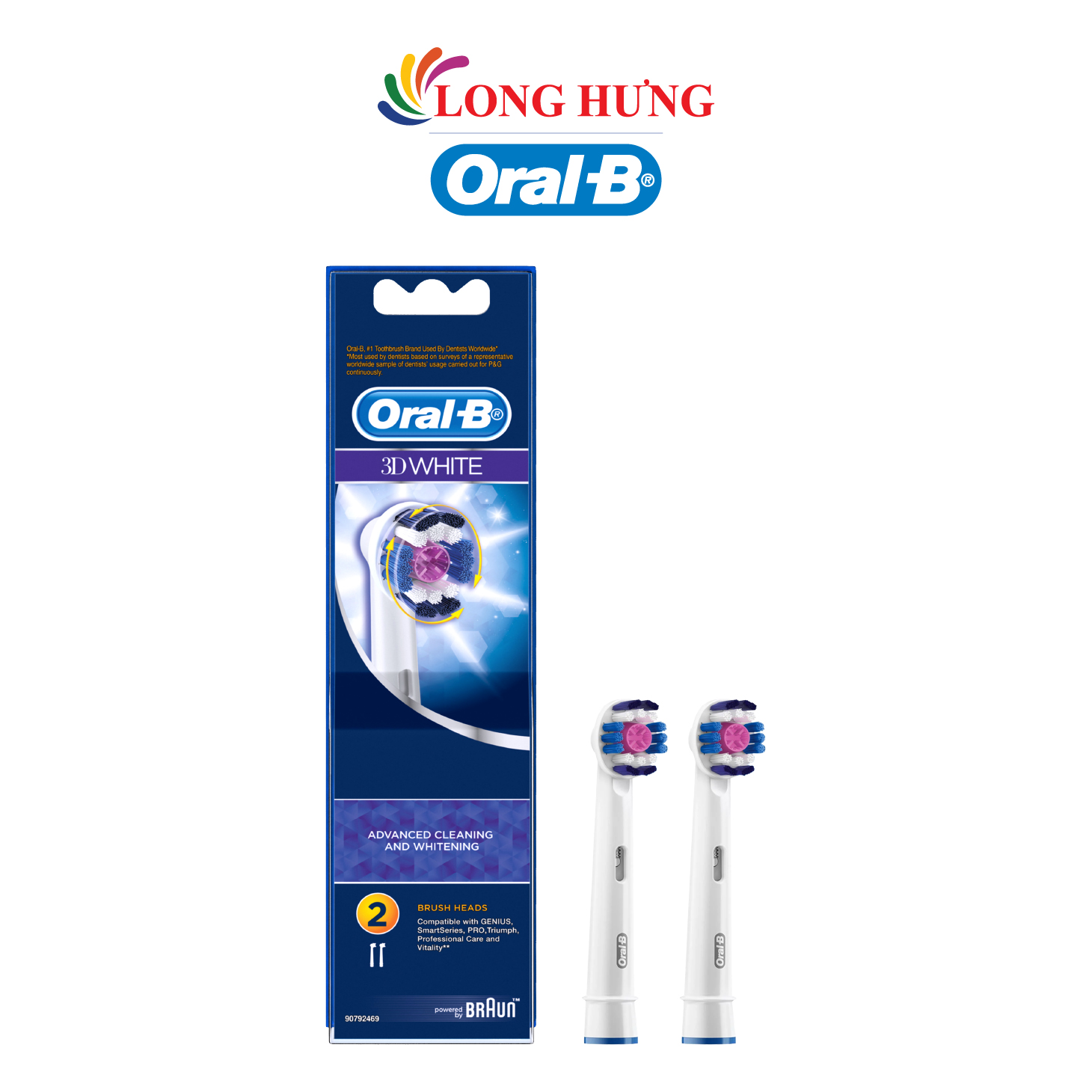 Đầu bàn chải thay thế bàn chải điện Oral-B 3D White EB18p - Hàng chính hãng