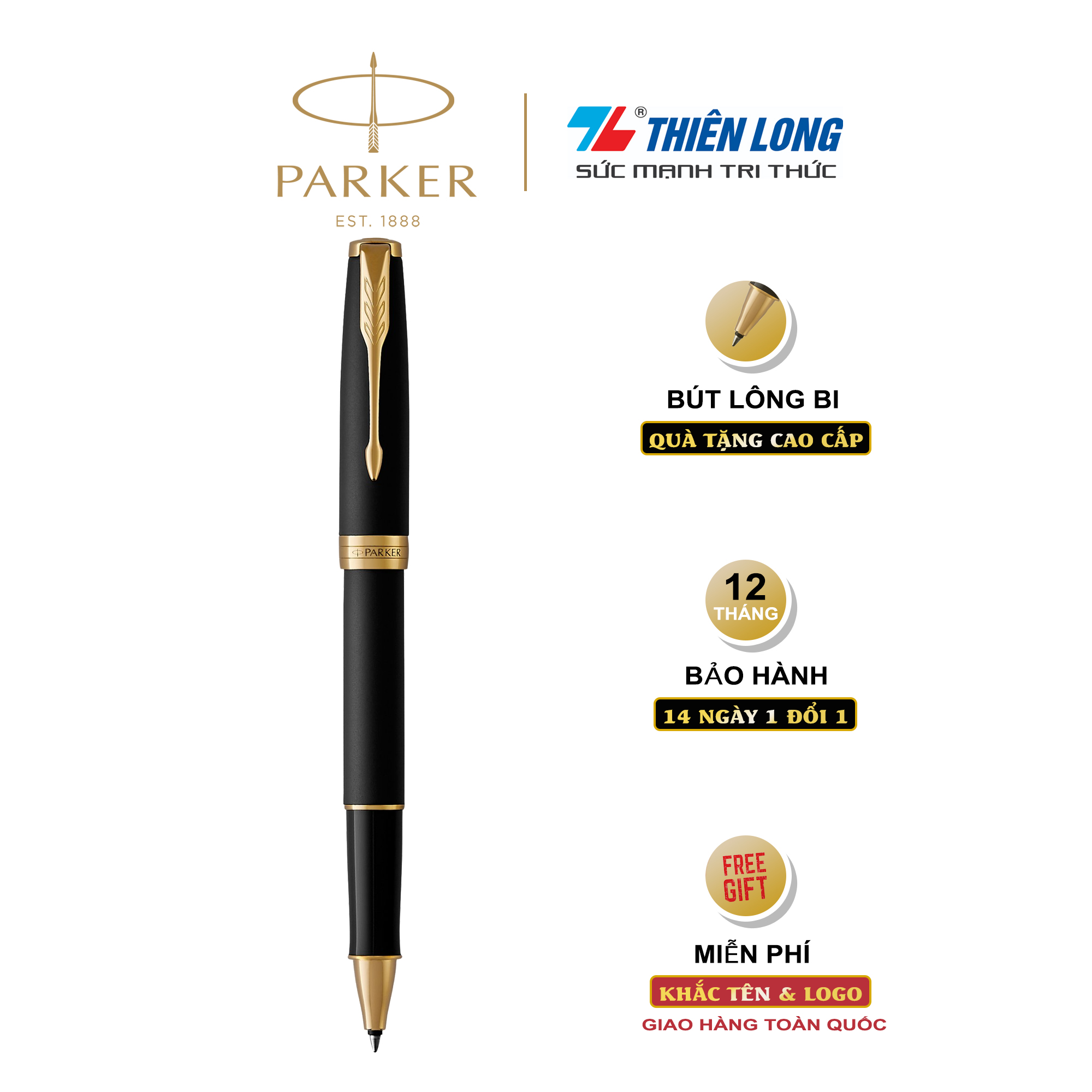 Bút lông bi cao cấp Parker Sonnet X-M Black GT TB-1950878