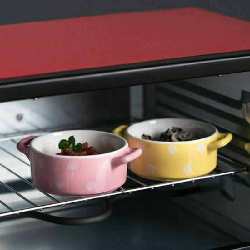 Bát Ăn Dặm Gốm Sứ Hình Nồi Chấm Bi Dễ Thương Cho Bé