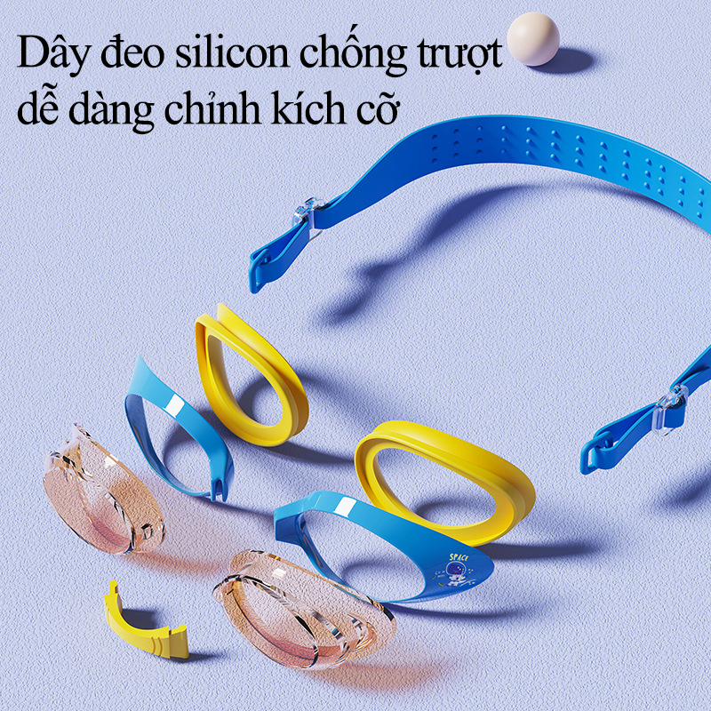 Kính Bơi Cho Bé Cao Cấp Trong Suốt Cấu Tạo 3 Lớp Chống Sương Mù Dây Silicon Kèm Mũ Bơi Cho Trẻ Em Đi Biển Độ Nét Cao Dễ Chịu Không Đau Mắt Kính Lặn Chống Thấm Nước Đệm Silicon An Toàn Cho Trẻ Em Kính Mũ Bơi