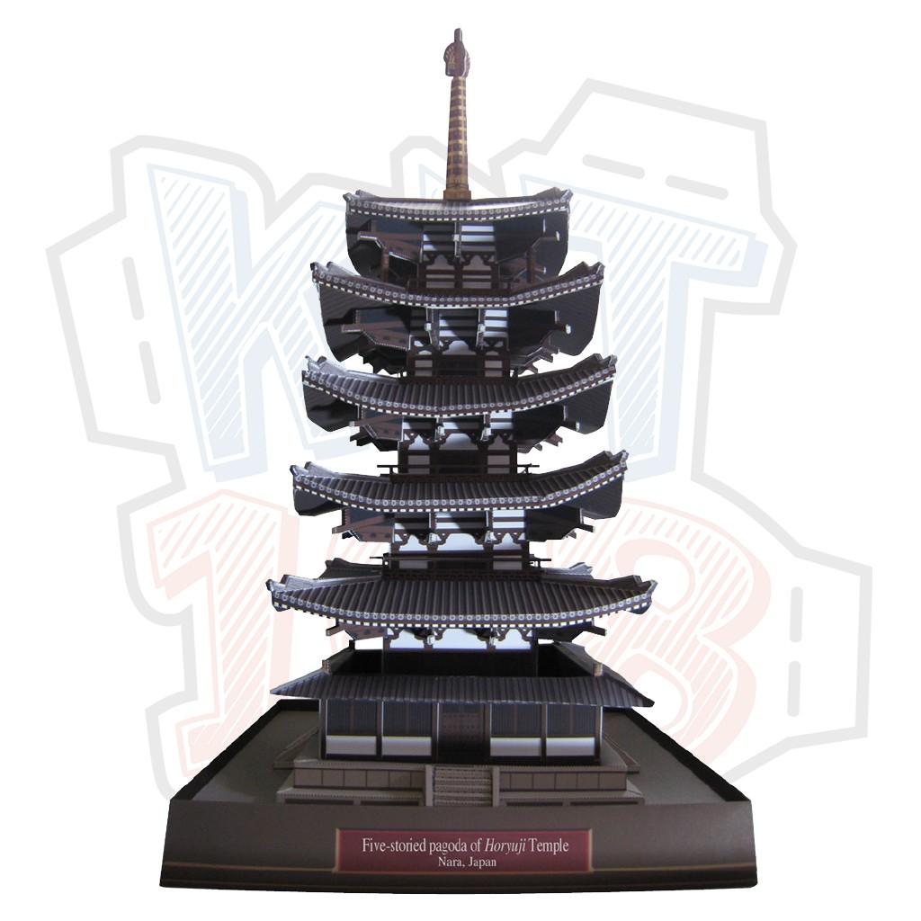Mô hình giấy kiến trúc Nhật Bản Đền Five storied pagoda of Horyuji Temple