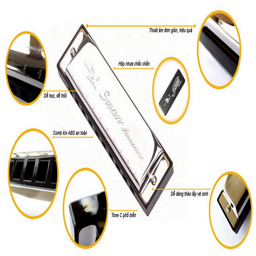 Kèn Harmonica Swan 10 lỗ Diatonic SW1020 Key C