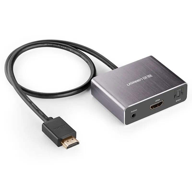 Ugreen UG4028140281TK 15CM Màu Đen Bộ chuyển đổi HDMI sang HDMI kèm cổng âm thanh optical cao cấp - HÀNG CHÍNH HÃNG