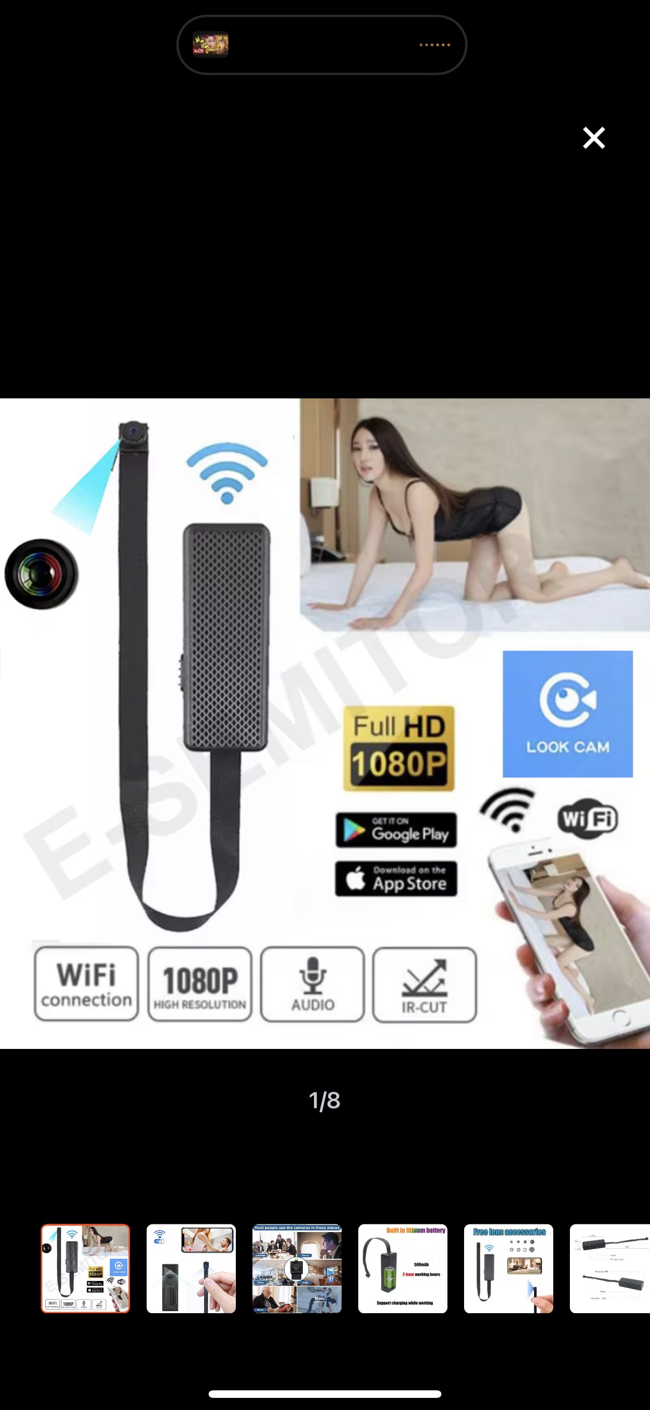 Camera mini V2000 - 1080p wifi xem qua điện thoại