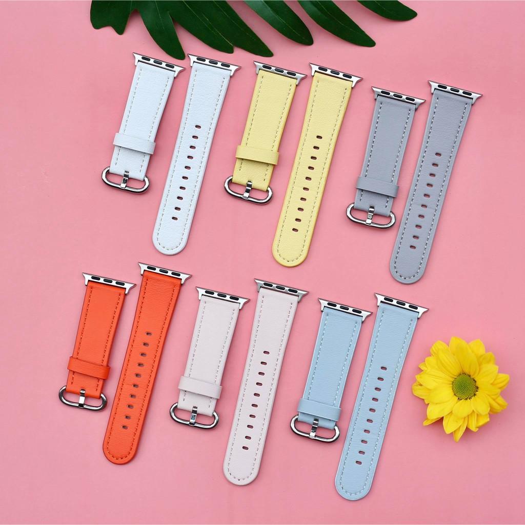 Dây Da Cho Apple Watch Thời Trang Sang Trọng CLASSIC da trơn Dành Cho Series SE 6 | 5 | 4 | 3 | 2 | 1 38mm 40mm 42mm 44mm