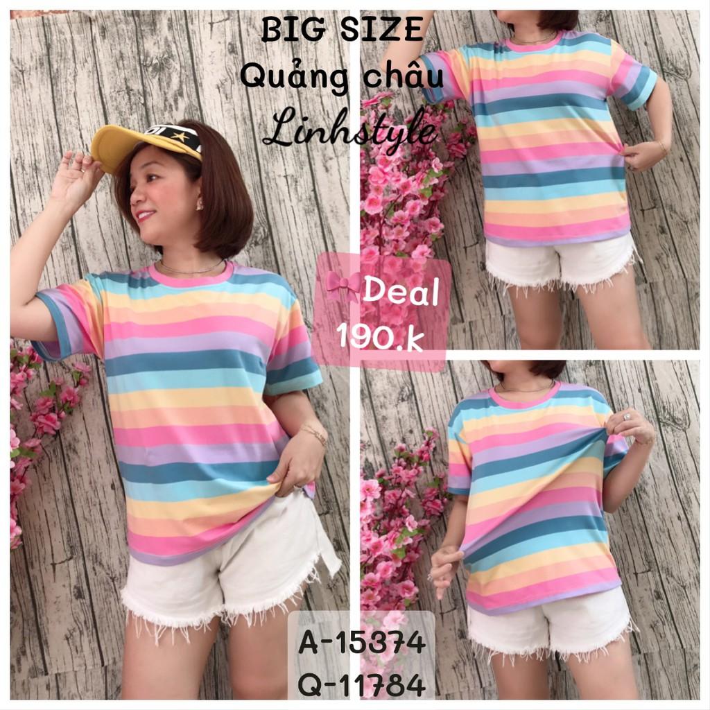 15374 Áo BIG SIZE sọc Cầu vòng