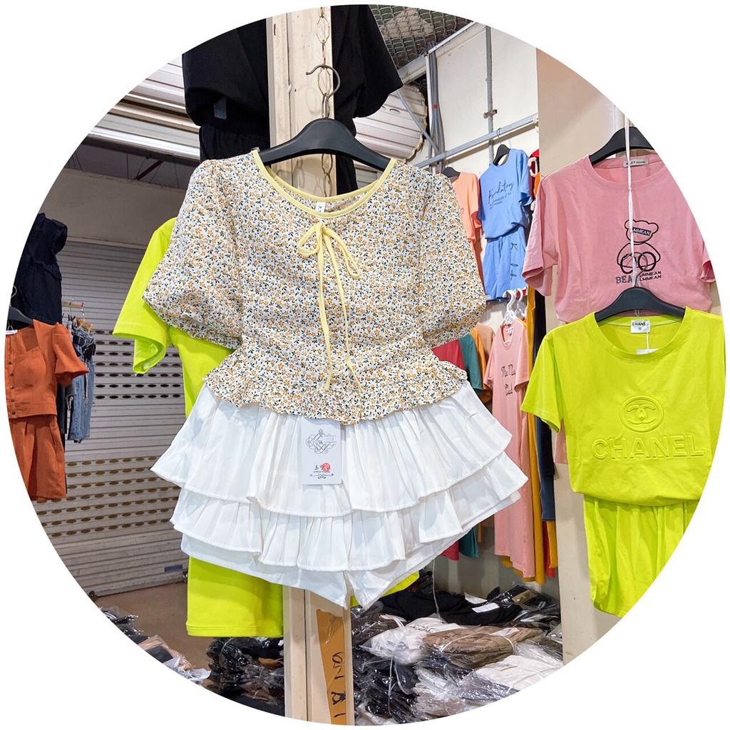 Áo babydoll xinh xắn cá tính với hoạ tiết hoa nhí vải mát Thời trang Nữ MTShop Vinh