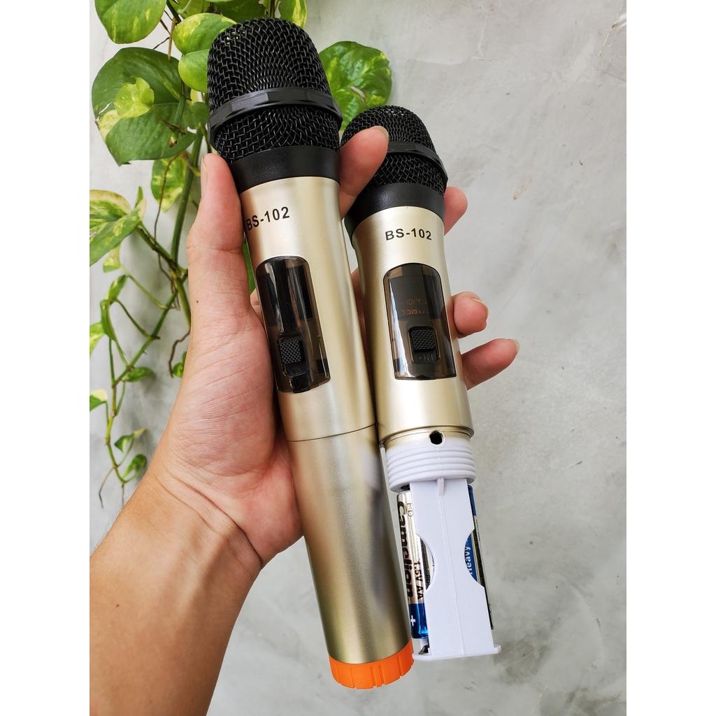 Combo 2 Micro Không Dây karaoke SGMAX102 Chuyên Dùng Cho loa kéo, amply siêu hay micro nhẹ hút âm tốt giá cực rẻ